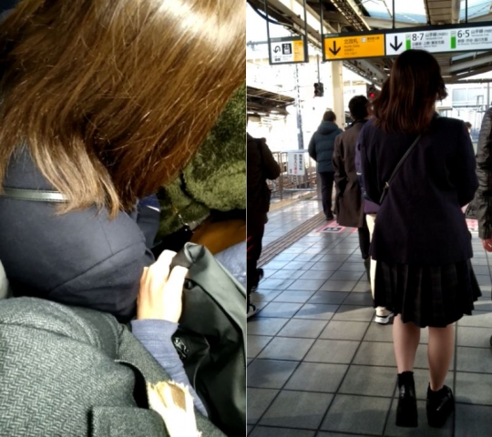 梟の痴漢報告034特別編（同じ制服女子を連日痴漢4日目集団）