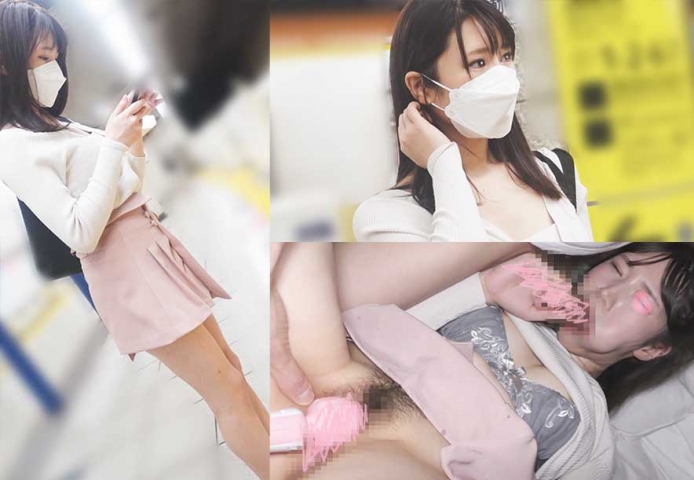 【電車痴漢】美乳ミニスカ女子大生を車内ナマ乳責めから美マンバイブ激ピス＊ヨダレまみれ涙目イラマ口内発射【高画質】