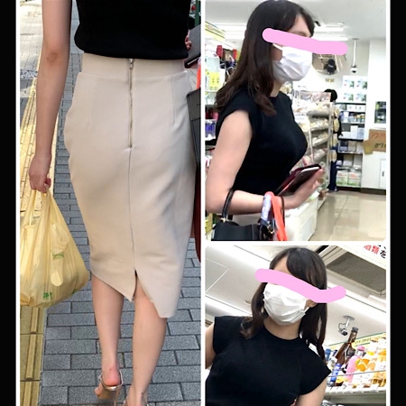 【爆乳美人顔！エロ尻】完璧なスタイルも持った超絶エロOL！デカ尻にレースのパンティーラインがガッツリ！ずらして肉棒挿入！【695