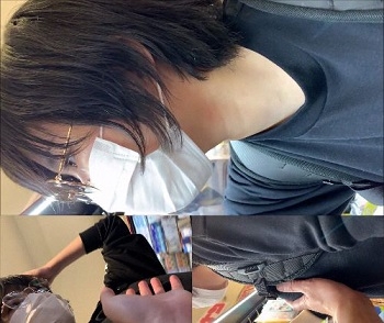 【おっぱい痴漢】可愛いショートカットの学生さんのプルプルおっぱいを何度も何度も痴漢しましたw