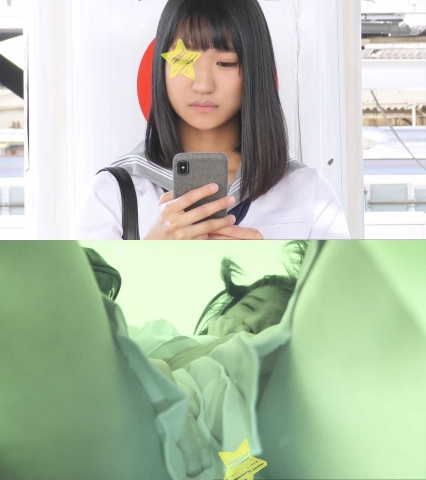【電車痴漢】顔出し制服jk★まさかのノーパンjkに初遭遇！幼い日焼け娘のAカップを車内いじり＆中出し★トイレでイラマ顔射