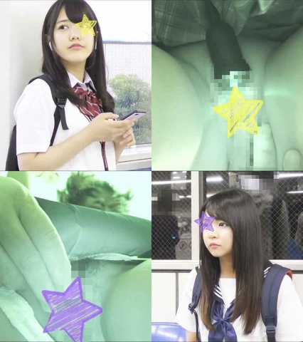 【電車痴漢】お得な2本セット※顔出しjk★車内で絶頂！某女子アナ激似の超敏感変態美少女＆セーラーにTバック！マン汁濃い目の剛毛娘