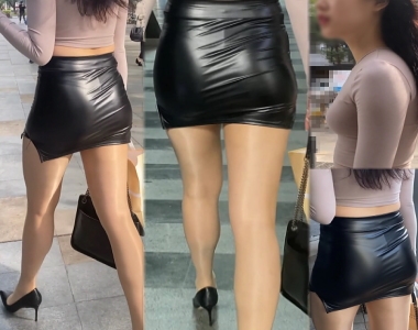 高画質 タイトミニのＰライン！パンスト美人２