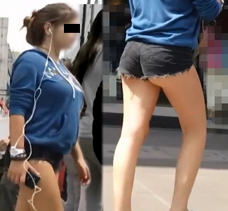 【フルHD】巨乳パーカーのハミ尻さん