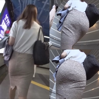 オフィス街の綺麗なお姉さん＊可愛いピンクのタイスカOL