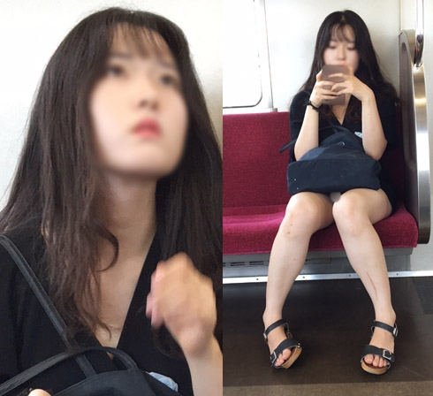 白くて綺麗な美脚に付いた傷が逆にそそる正統派美女（前編）