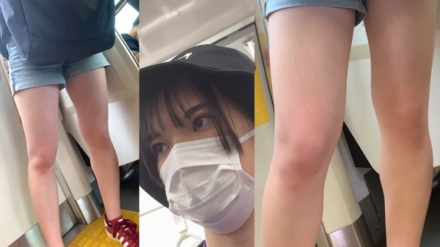 健康的な質感生脚のストリートJDをねっとり接写♥