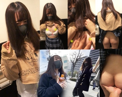 【バス痴漢→承諾③】青チェ・制服女子パンチラ→胸揉み！バスから降ろしてトイレ連れ込み指マン+イラマ+立ちバック中だし‼