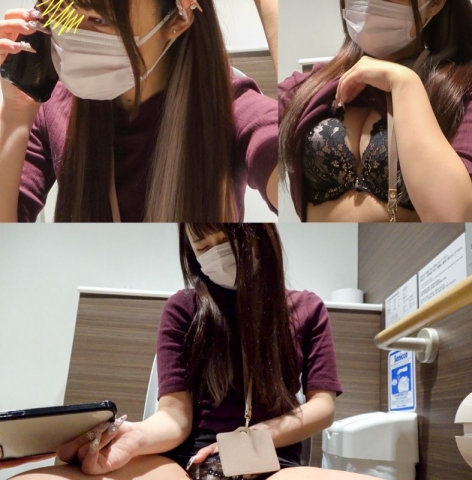 【女子トイレ/オナ盗撮】絶対社内の男子に人気のOLさんの「声ガマン」オナニーを盗撮成功！