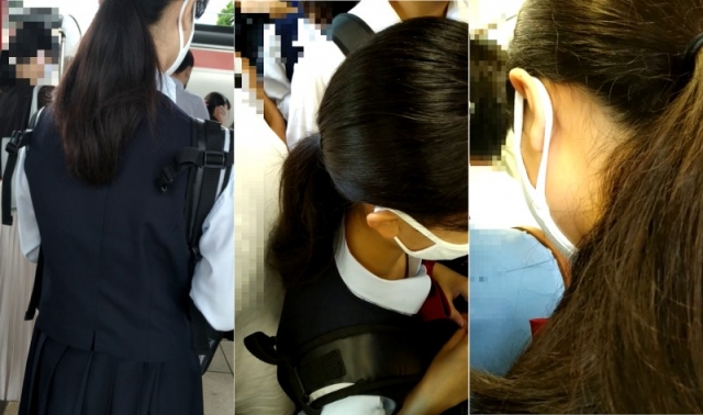 梟の痴漢報告039（郊外の路線で新学期のポニーテール真面目制服女子に生マン）