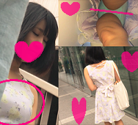 【じれったいからめくり上げ。】巨乳ろりボブちゃんの水色ツルテカｐ盗撮！！