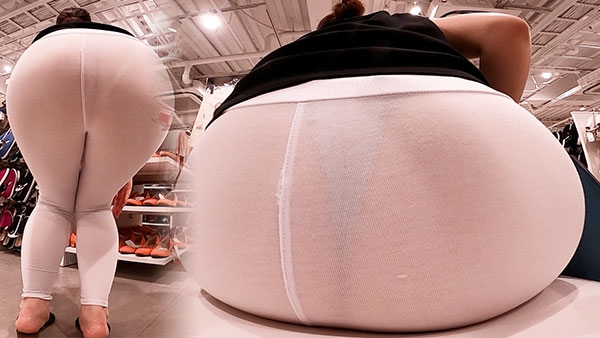 【FullHD】超強力な突き出しで透けるのは「パンティー」通り越して「ザ・生尻！」な垂涎爆尻