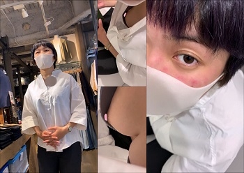 【店員乳首チラ】マジでエロ過ぎww新卒の純真無垢な美人店員さんのマシュマロおっぱいと乳首を長時間撮影！！！w