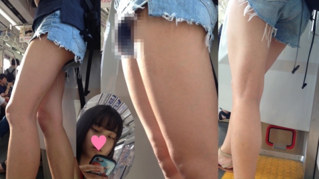 エグい…可愛い顔して股間見せつけショーパンK♥
