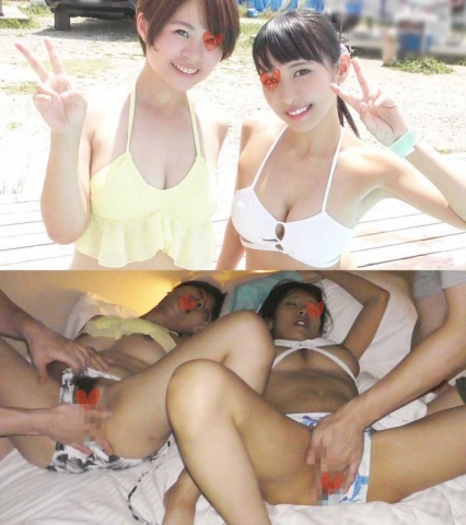 【睡◎乱交】【水着着替え】【特典3本】インカレサークル夏休み交流会・私立女子大チアリーディング部員2名①【高画質】