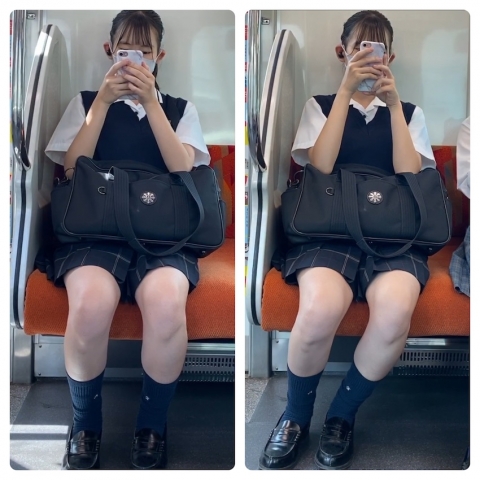 JK風制服S級美女の対面エロ過ぎるミニスカ生脚97前編